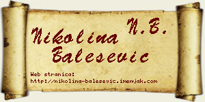 Nikolina Balešević vizit kartica